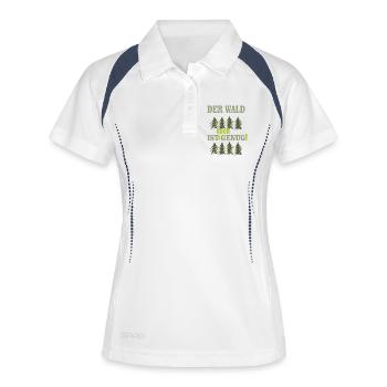 der wald ist doch genug - Frauen Polo atmungsaktiv - Weiß/Navy - Vorne