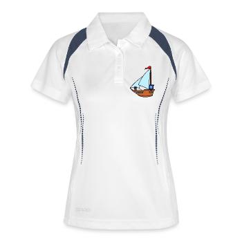 Voilier jouet - Polo respirant Femme - blanc/marine - Devant