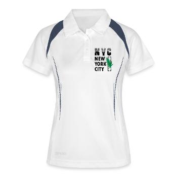 NYC NEW YORK CITY DESIGN TRENDS Palm Tree - Women's Polo breathable - white/navy - Front