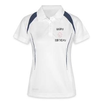 JAHRESTAG. ALLES GUTE ZUM GEBURTSTAG. ALLES GUTE ZUM GEBURTSTAG - Frauen Polo atmungsaktiv - Weiß/Navy - Vorne