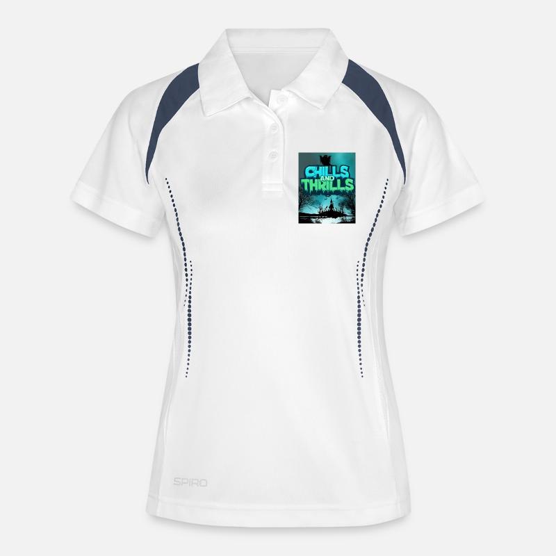Dark creepy backdrop with lettering - Women's Polo breathable - white/navy