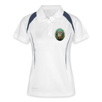 Hibou oiseau de nuit - Polo respirant Femme - blanc/marine - Devant