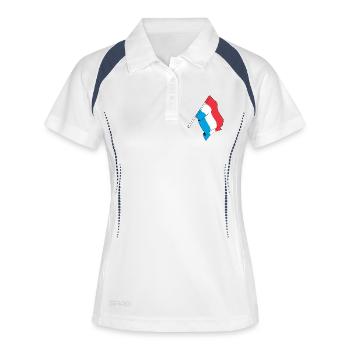 Pavillon : Luxembourg - Polo respirant Femme - blanc/marine - Devant