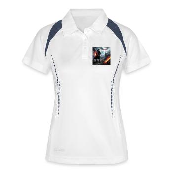 Feuerklingen Krieger in Ruinenland - Frauen Polo atmungsaktiv - Weiß/Navy - Vorne