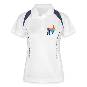 Alpaga - Polo respirant Femme - blanc/marine - Devant