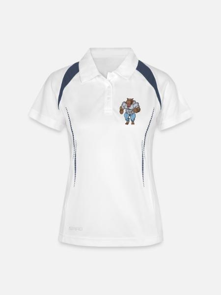An anthropomophic hippopotamus - Women's Polo breathable - white/navy