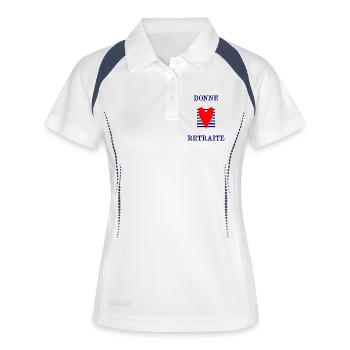 BONNE RETRAITE - Polo respirant Femme - blanc/marine - Devant