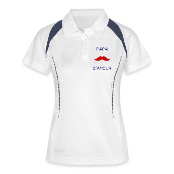 FATHER'S DAY. HAPPY FATHER'S DAY. DAD. HAPPY BIRTHDAY. - Women's Polo breathable - white/navy - Front