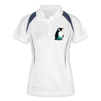 Pinguin - Frauen Polo atmungsaktiv - Weiß/Navy - Vorne