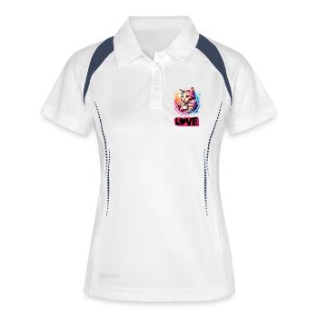 Beautiful cat with a kitten - cats are love. - Women's Polo breathable - white/navy - Front