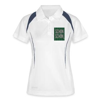 Nice - lettering pink-green - Women's Polo breathable - white/navy - Front