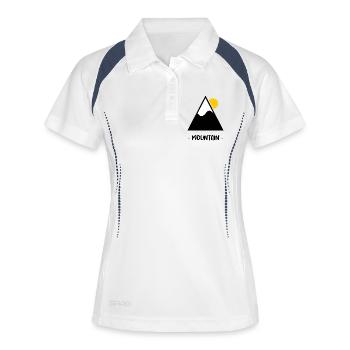 ICH KANN NICHT. SKI. SKI. SCHLÄGER. SCHNEE. SNOWBOARDEN - Frauen Polo atmungsaktiv - Weiß/Navy - Vorne