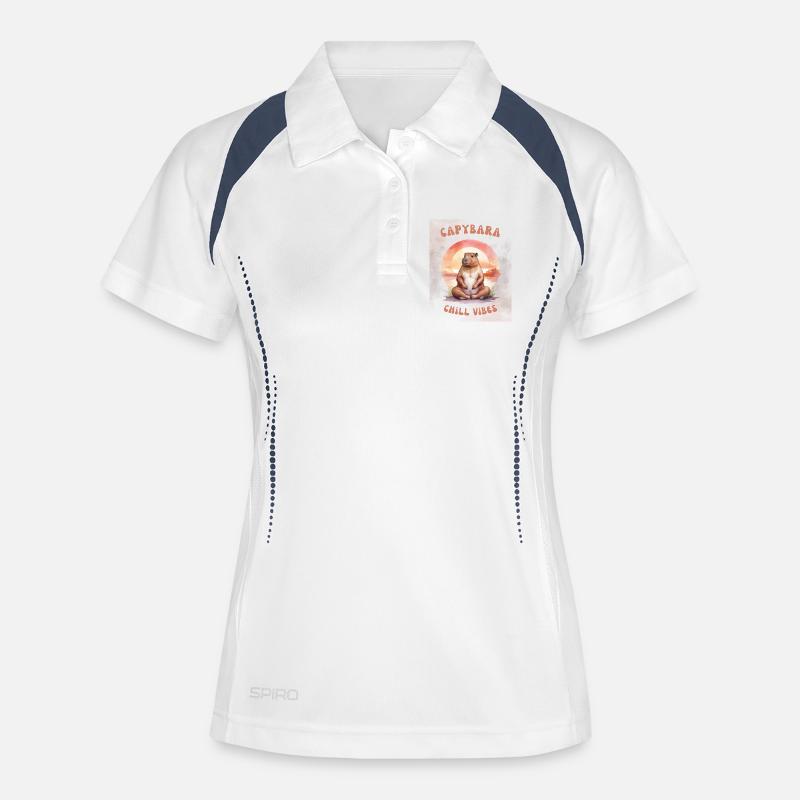 Chill, Relax & Capybara - Women's Polo breathable - white/navy