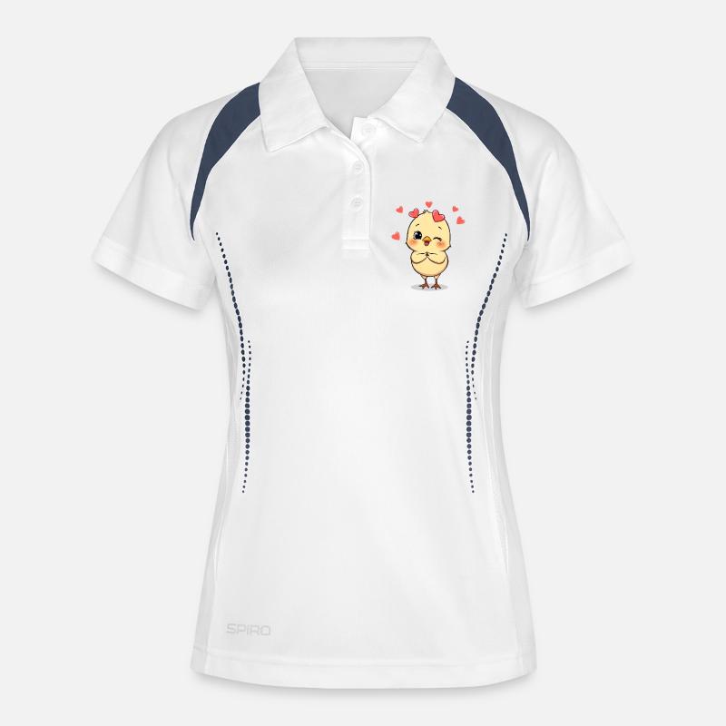 Cuddly chick with heart accessories - Women's Polo breathable - white/navy