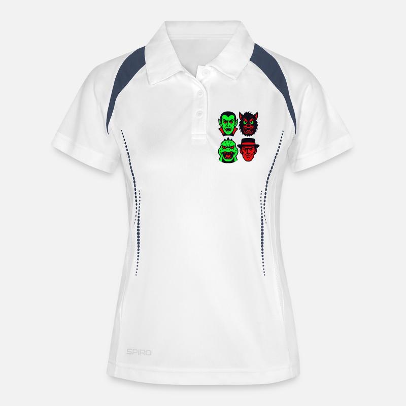 4 Spooky Monsters - Women's Polo breathable - white/navy