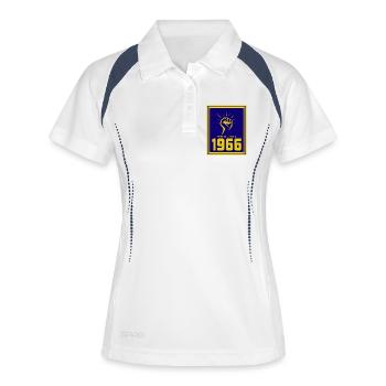 Retro Rebellion 1966 Motiv Design - Frauen Polo atmungsaktiv - Weiß/Navy - Vorne