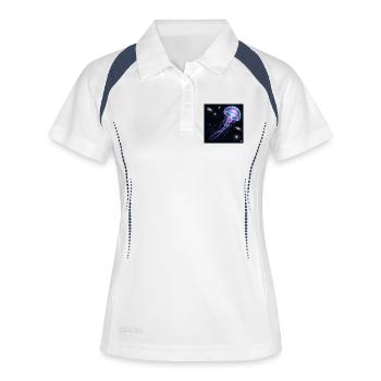 Galaktische Qualle im Weltraum - Frauen Polo atmungsaktiv - Weiß/Navy - Vorne