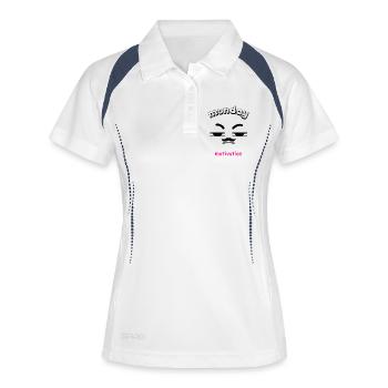 Motivierendes Zitat mit Herzillustration - Frauen Polo atmungsaktiv - Weiß/Navy - Vorne