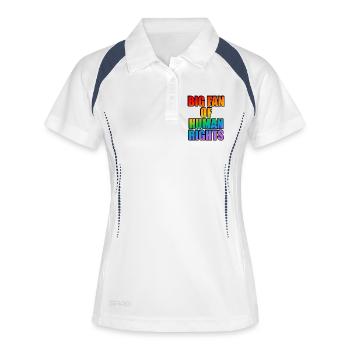 T-shirt arc-en-ciel pour la célébration des droits de l'homme - Polo respirant Femme - blanc/marine - Devant