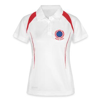 Contre le football moderne - Polo respirant Femme - blanc/marine - Devant