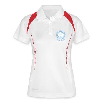Contre le football moderne - Polo respirant Femme - blanc/marine - Devant