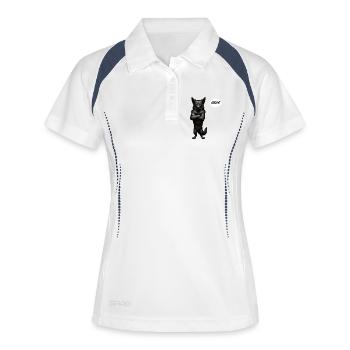 Nein Schwarzer Schäferhund Schäferhundbesitzer  - Frauen Polo atmungsaktiv - Weiß/Navy - Vorne