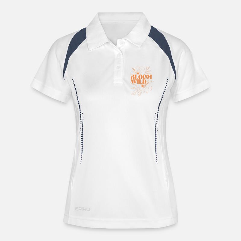 Bloom Wild Floral Design - Women's Polo breathable - white/navy