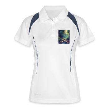Chat des forêts ensoleillé - Polo respirant Femme - blanc/marine - Devant