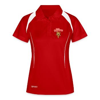 Angry Pepperoni Pizza Caricature - Women's Polo breathable - red/white - Front