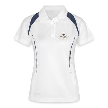 Coeur de confettis dorés - Polo respirant Femme - blanc/marine - Devant