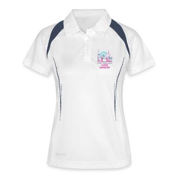 J’adore la skyline néon de Londres - Polo respirant Femme - blanc/marine - Devant