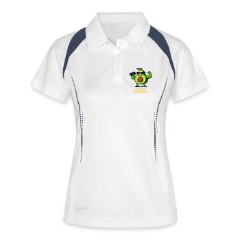 Avocat Kraft Image Rester fort Fitness Légumes - Polo respirant Femme - blanc/marine - Devant