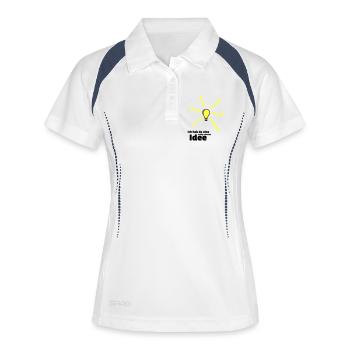 Mauvaise idée - Polo respirant Femme - blanc/marine - Devant