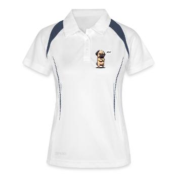 Nein Mops Möpse Mopsbesitzer Mopsliebhaber Mopsfan - Frauen Polo atmungsaktiv - Weiß/Navy - Vorne