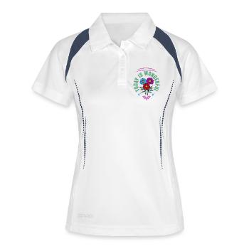 Motivation Today est merveilleuse - Polo respirant Femme - blanc/marine - Devant