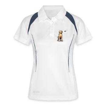 Pas de Goldie Goldie Goldiebesitzer Golden Retriever - Polo respirant Femme - blanc/marine - Devant