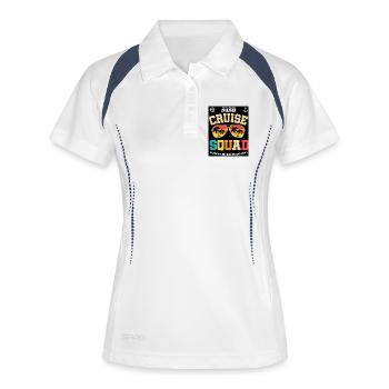 Équipe de croisière Palm Sunset 2027 - Polo respirant Femme - blanc/marine - Devant