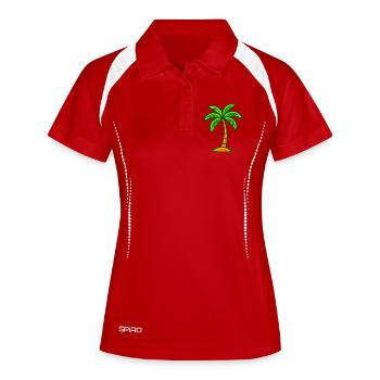 Neon Palm Tree Caribbean Design - Women's Polo breathable - white/navy - Front