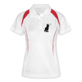 Nein Schwarzer Schäferhund Schäferhundbesitzer  - Frauen Polo atmungsaktiv - Weiß/Navy - Vorne