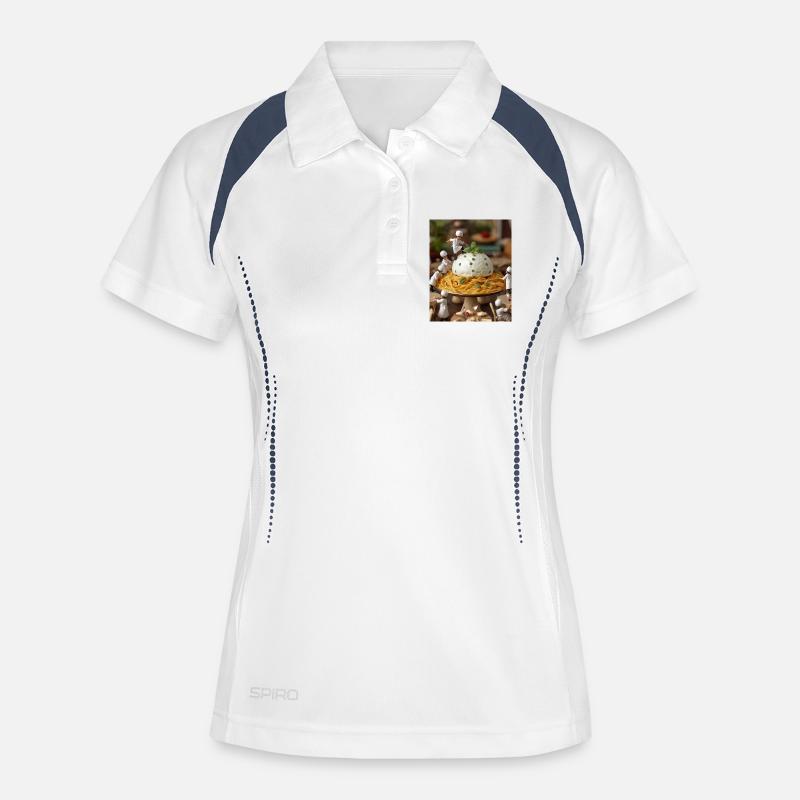 Miniature cooks on pasta table - Women's Polo breathable - white/navy