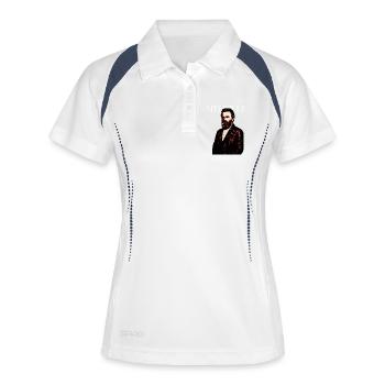 Portrait en cuir Herman Melville Noir - Polo respirant Femme - blanc/marine - Devant