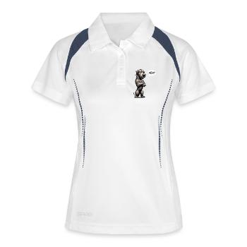 Nein Irischer Wolfshund Wolfshundbesitzer  - Frauen Polo atmungsaktiv - Weiß/Navy - Vorne