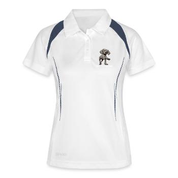 Parlez aux Paw Weimaraner Weimaraner Lovers - Polo respirant Femme - blanc/marine - Devant