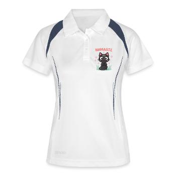 Namaste Chat Zen - Polo respirant Femme - blanc/marine - Devant