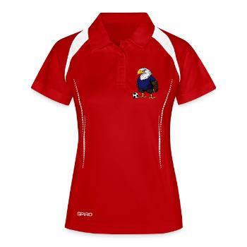 Adler Fussball Vogel - Frauen Polo atmungsaktiv - Weiß/Navy - Vorne