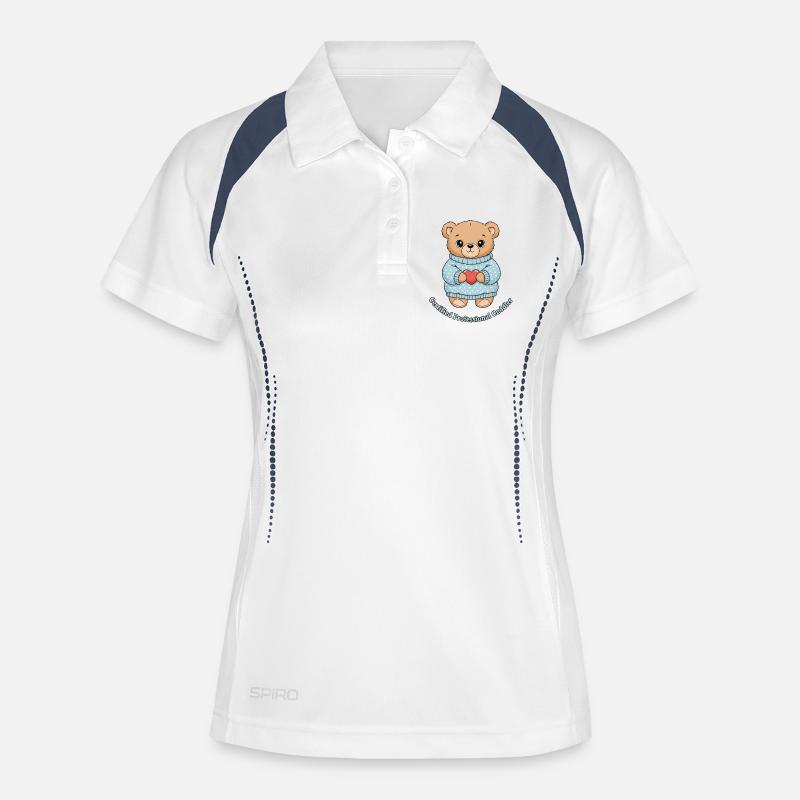 Certified Professional Cuddler Bear - Women's Polo breathable - white/navy