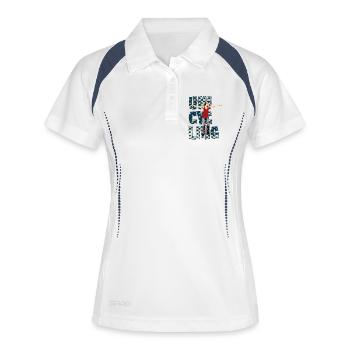 Unicycle | Unicycling Freestyle Downhill - Women's Polo breathable - white/navy - Front