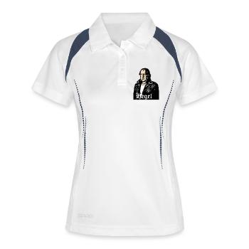 Portrait du philosophe Hegel et du rebelle - Polo respirant Femme - blanc/marine - Devant