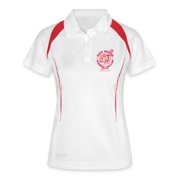 Vache détendue en mode détendu - Polo respirant Femme - blanc/marine - Devant