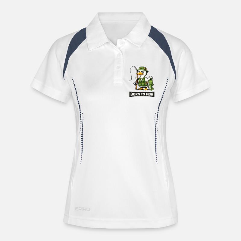 Born to Fish Duck Angler - Women's Polo breathable - white/navy